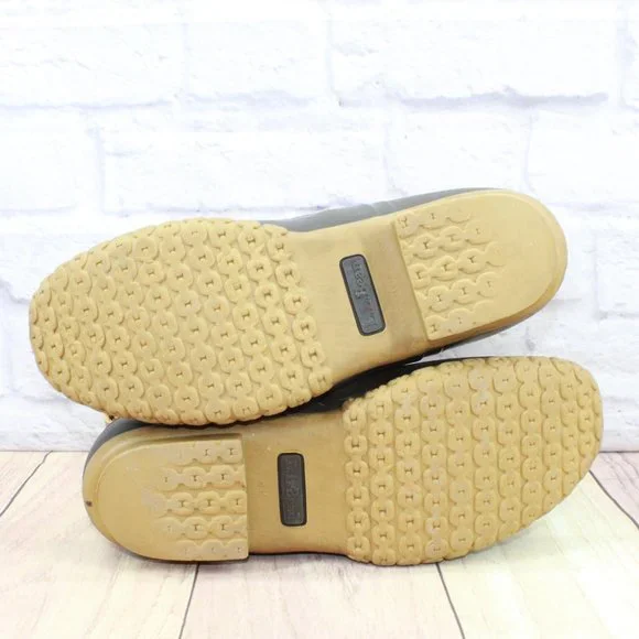 LL Bean Brown Leather Front Zip Waterproof Insulated Ankle Duck Boots Size 9 - Picture 7 of 10